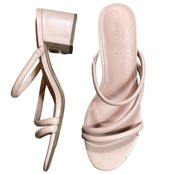 Madden Girl/Steve Madden Nude/Blush Pink Block Heel Strappy Sandal 7.5M #273D - Picture 4 of 8